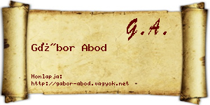 Gábor Abod névjegykártya